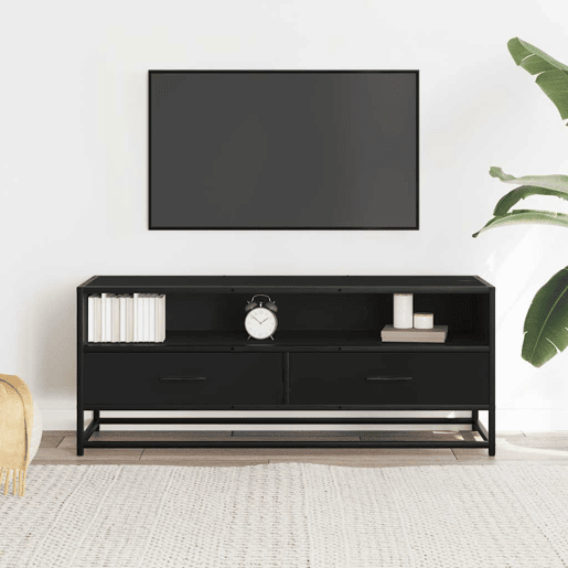 Móvel para TV - Móvel de TV - Armário de TV 100x34,5x40 cm derivados de madeirametal preto