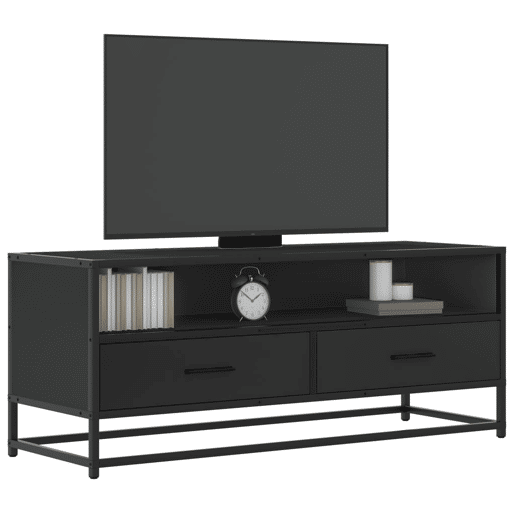 Móvel para TV - Móvel de TV - Armário de TV 100x34,5x40 cm derivados de madeirametal preto