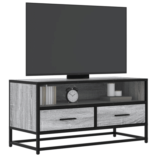 Móvel p TV, Armário de TV 80x34,5x40 cm deriv. madeirametal cinzento sonoma
