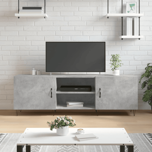 Móvel de TV - Modulo de TV - Armário de TV 150x30x50 cm derivados de madeira cinza-cimento