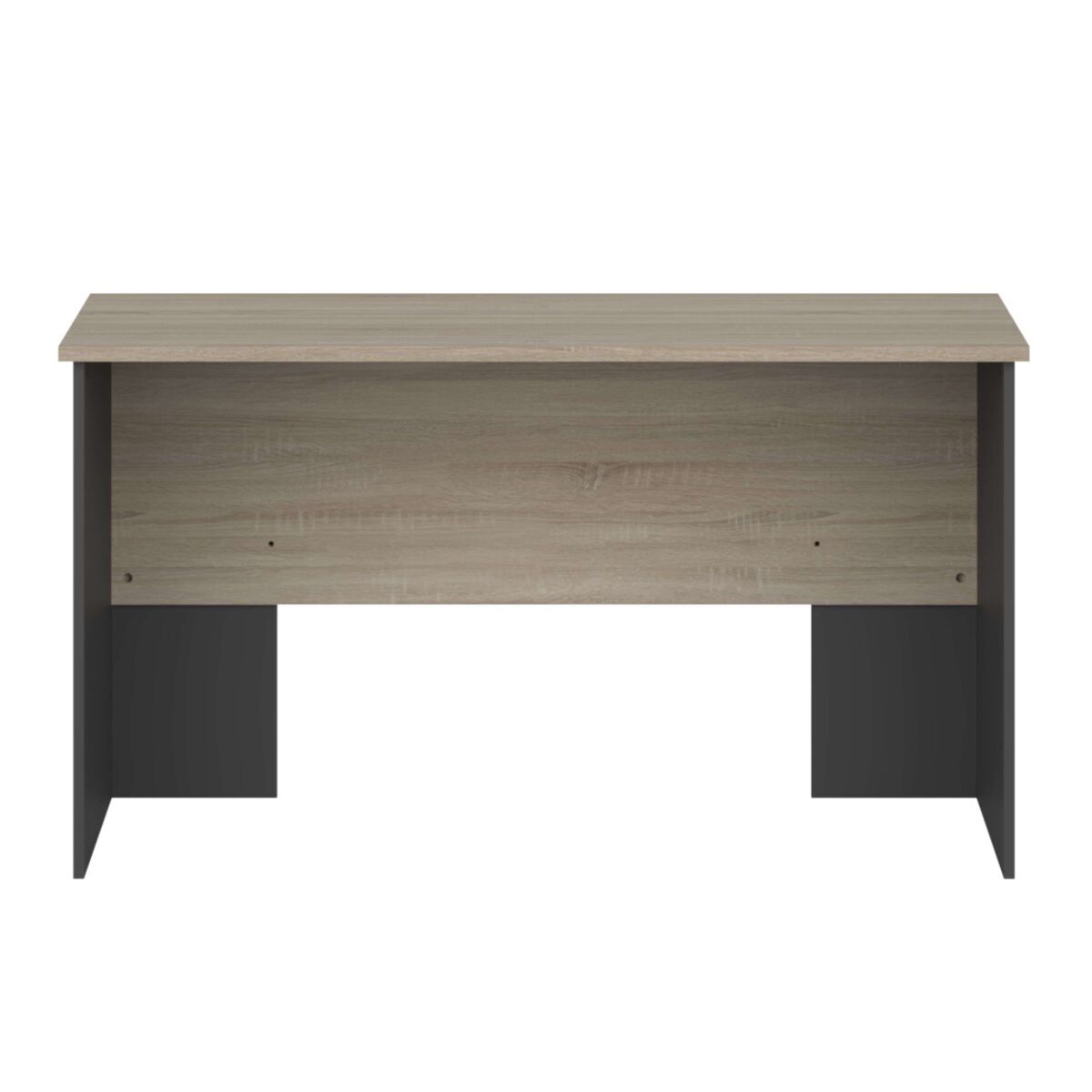 Mesa de escritorio oficina nibis estilo industrial color roble sonoma y gris antracita 140 cm