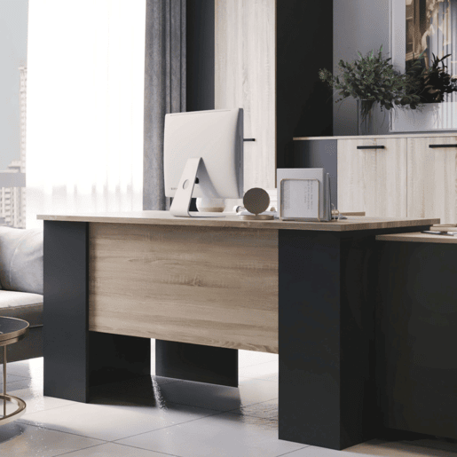 Mesa de escritório estilo industrial Nibis em carvalho Sonoma e cinza antracite 140 cm Mesa de escritório estilo industrial Nibis em carvalho Sonoma e cinza antracite 140 cm