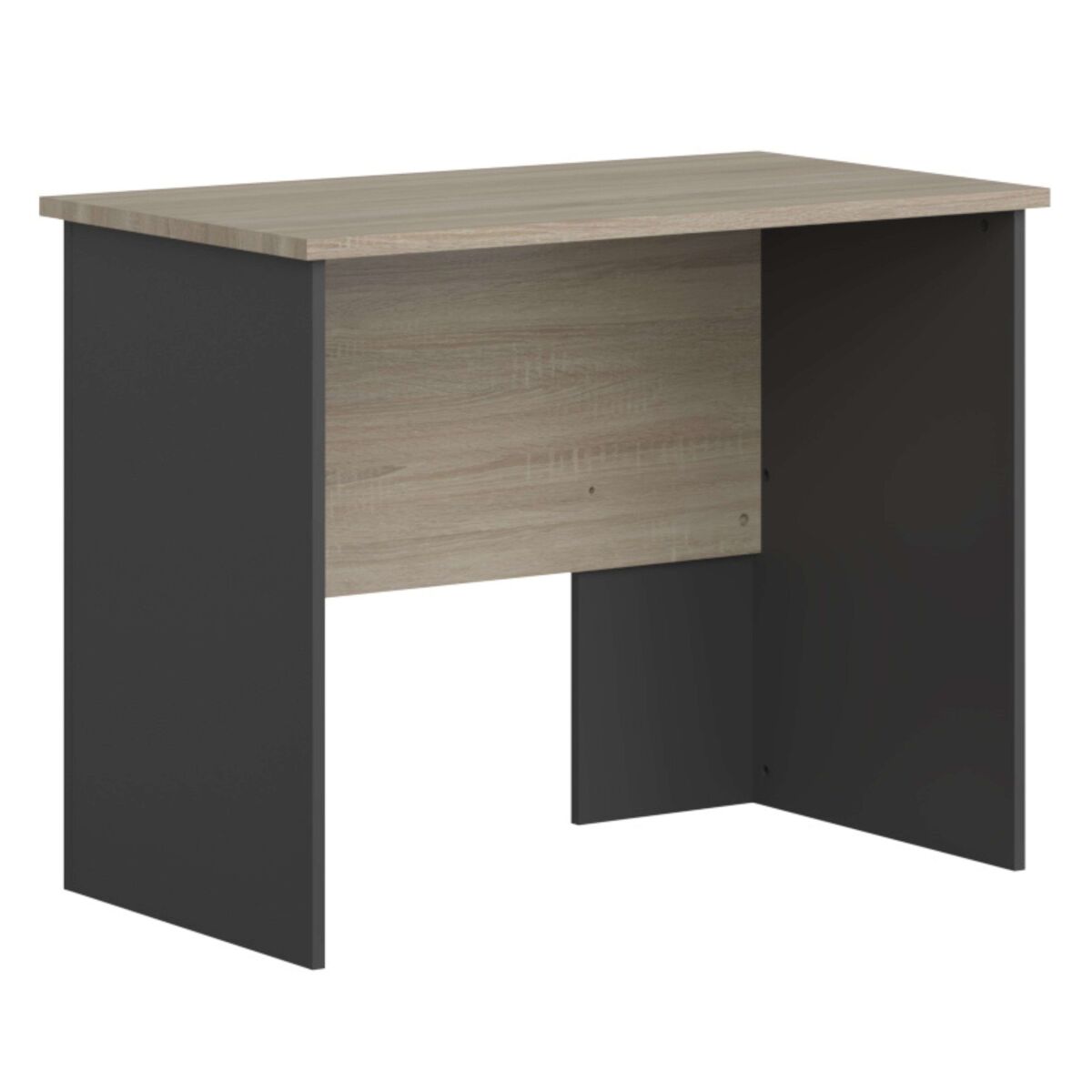 Mesa de escritorio estudio nibis industrial color roble sonoma y gris antracita 100 cm