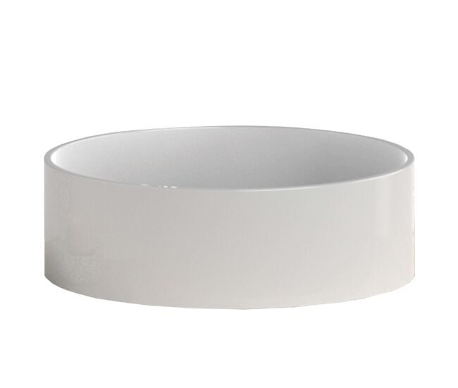 Lavabo cilíndrico para mueble de baño de cerámica 36 cm en blanco