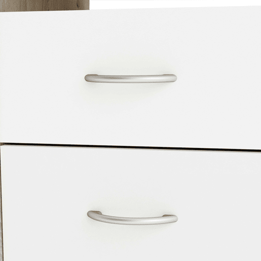Mesa de escritório reversÃvel com 3 gavetas, mesa de computador para jovens, carvalho e branco 123 cm Mesa de escritório reversÃvel com 3 gavetas, mesa de computador para jovens, carvalho e branco 123 cm