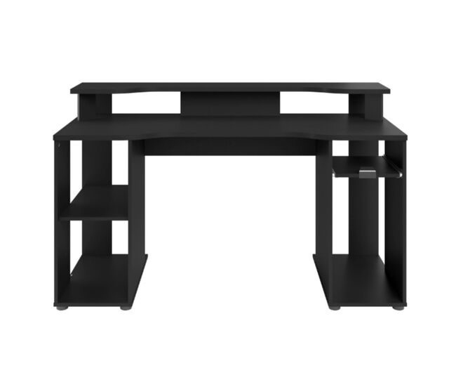 Mesa gaming level con luz led y color negro con diseño de 90x150x60
