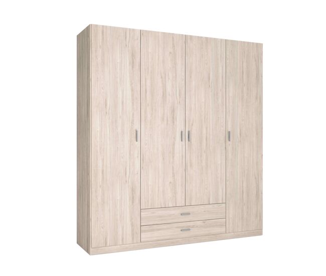 Armario roma 4 puertas 2 cajones ropero dormitorio habitación color sahara moderno mueble 200x215 cm