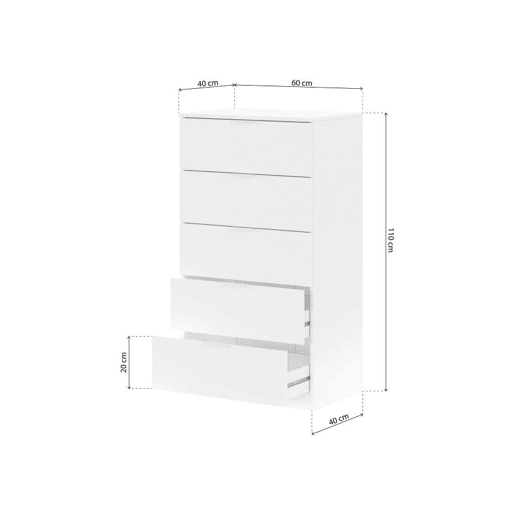Cómoda Akari Artik White (Branco mate) 60 x 110 x 40 cm
