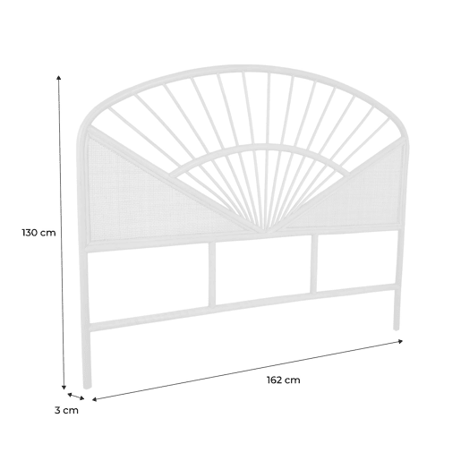 Cabeceira de vime natural e cana, Tomia, Natural, 162x3x130 cm