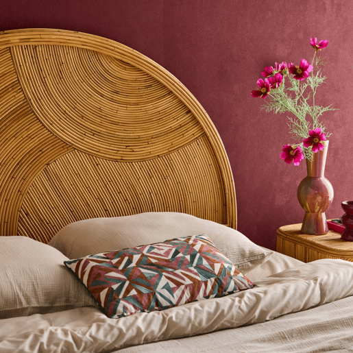 Cabeceira de vime natural, Baya, Natural, 160x4.5x130 cm