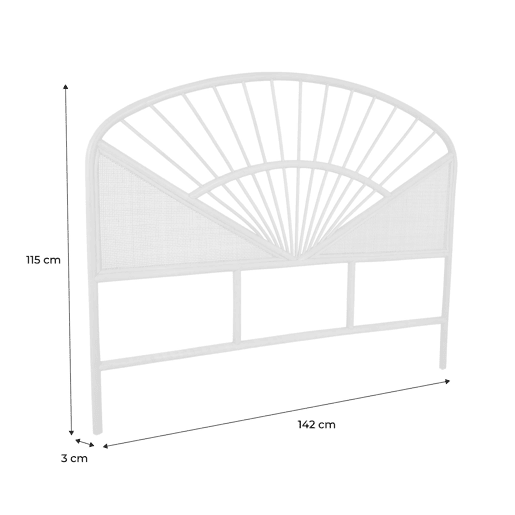 Cabeceira de vime natural e cana, Tomia, Natural, 142x3x115 cm