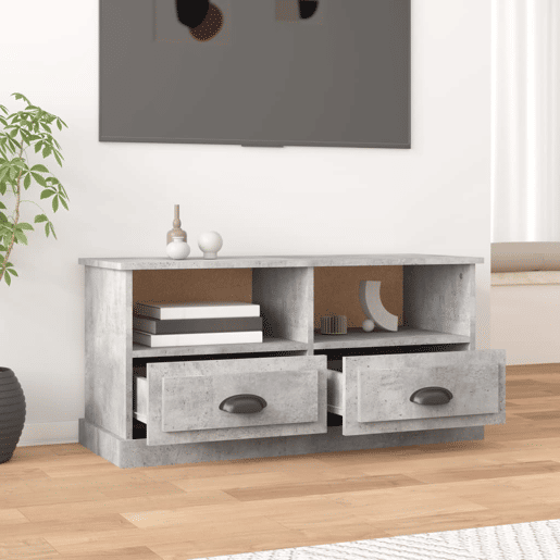 Móvel de TV - Modulo de TV - Armário de TV 93x35,5x45 cm derivados de madeira cinzento cimento