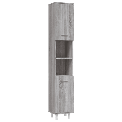vidaXL 4 pcs conj. móveis casa de banho derivados madeira cinza sonoma vidaXL 4 pcs conj. móveis casa de banho derivados madeira cinza sonoma