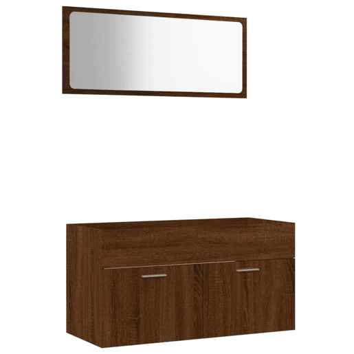 vidaXL 2 pcs conj. móveis WC derivados madeira cor carvalho castanho vidaXL 2 pcs conj. móveis WC derivados madeira cor carvalho castanho