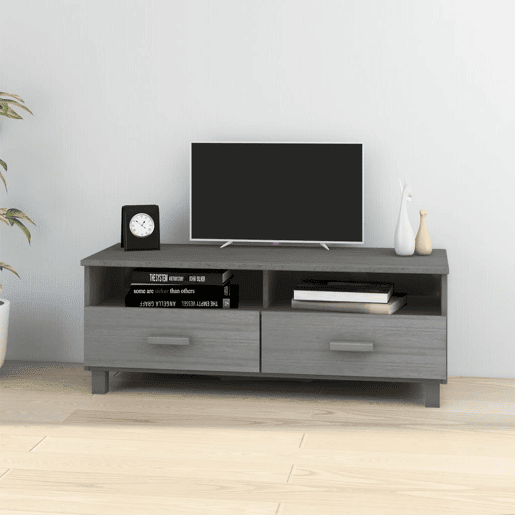 Móvel de TV - Modulo de TV - Armário de TV HAMAR 106x40x40 cm pinho maciço cinza-escuro