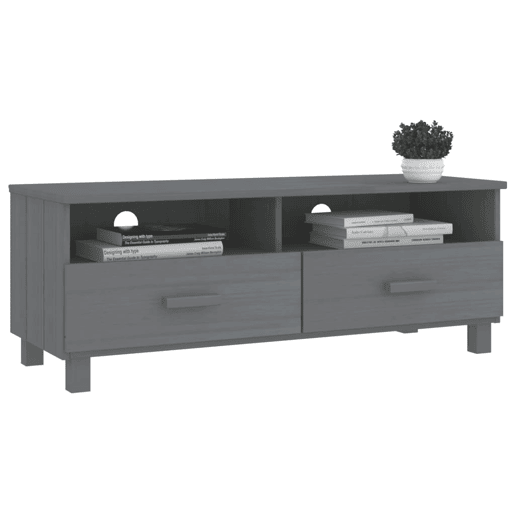 Móvel de TV - Modulo de TV - Armário de TV HAMAR 106x40x40 cm pinho maciço cinza-escuro