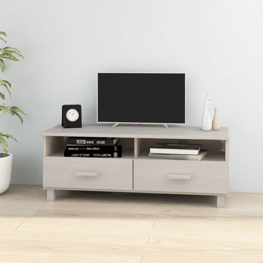 Móvel de TV - Modulo de TV - Armário de TV HAMAR 106x40x40 cm pinho maciço branco