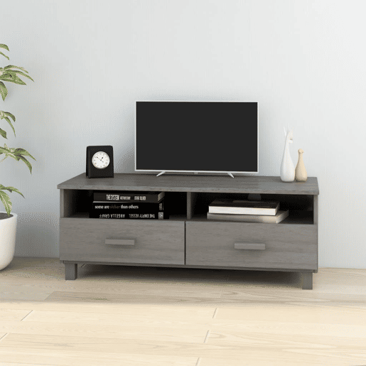 Móvel de TV - Modulo de TV - Armário de TV HAMAR 106x40x40 cm pinho maciço cinza-claro