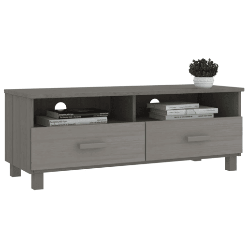 Móvel de TV - Modulo de TV - Armário de TV HAMAR 106x40x40 cm pinho maciço cinza-claro