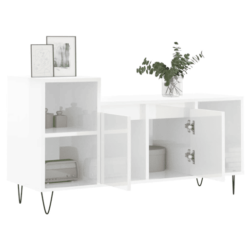 Móvel para TV - Móvel de TV - Armário de TV 100x35x55 cm derivados madeira branco brilhante