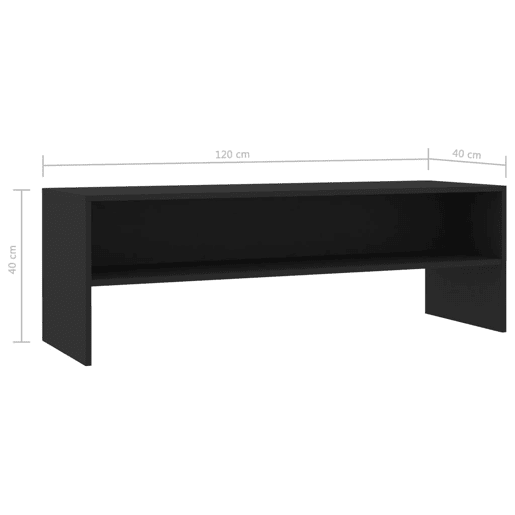 Móvel de TV - Modulo de TV - Armário de TV 120x40x40 cm contraplacado preto
