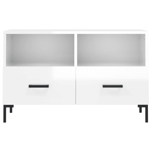 Móvel de TV - Modulo de TV - Armário de TV 80x36x50 cm derivados de madeira branco brilhante