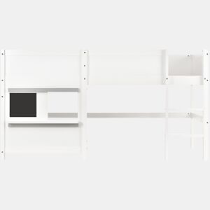 Cama alta 90x200cm - com 2 painéis de graffiti - Branco