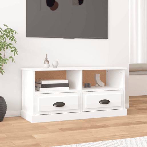 Móvel de TV - Modulo de TV - Armário de TV 93x35,5x45 cm derivados de madeira branco brilhante
