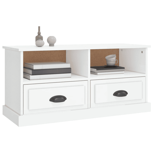Móvel de TV - Modulo de TV - Armário de TV 93x35,5x45 cm derivados de madeira branco brilhante