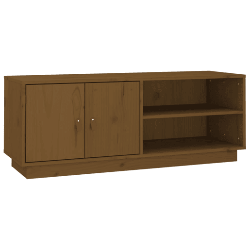 Móvel de TV - Modulo de TV - Armário de TV 105x34x40 cm madeira de pinho maciça castanho mel