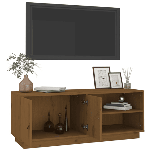 Móvel de TV - Modulo de TV - Armário de TV 105x34x40 cm madeira de pinho maciça castanho mel