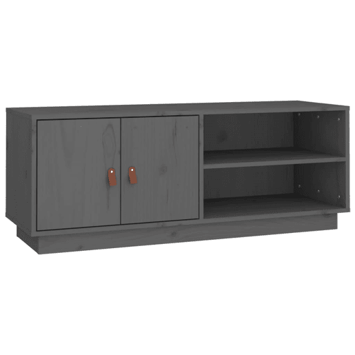 Móvel de TV - Modulo de TV - Armário de TV 105x34x40 cm madeira de pinho maciça cinzento