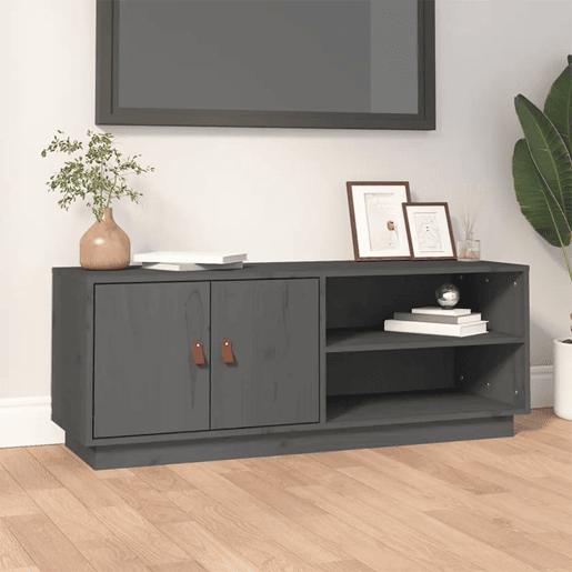 Móvel de TV - Modulo de TV - Armário de TV 105x34x40 cm madeira de pinho maciça cinzento
