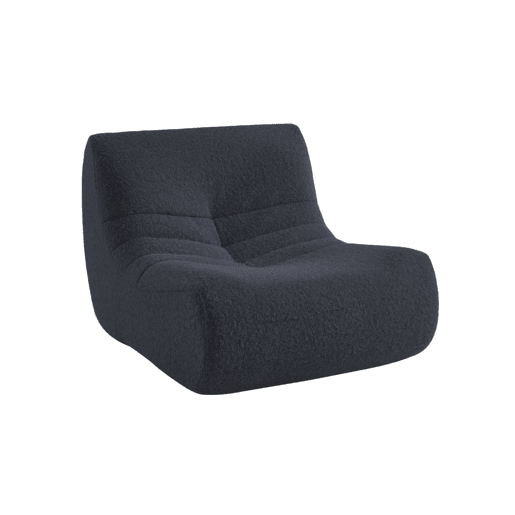 Módulo de sofá modular em tecido de efeito alpaca, 1 lugar, Sokol alpaca, Azul escuro, 105x91x72 cm