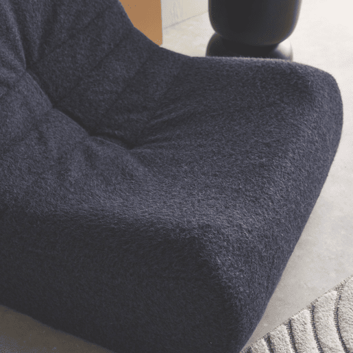Módulo de sofá modular em tecido de efeito alpaca, 1 lugar, Sokol alpaca, Azul escuro, 105x91x72 cm