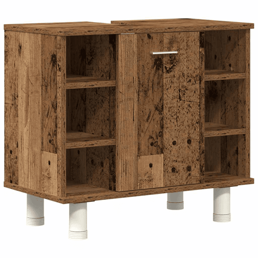 vidaXL 4 pcs conj. móveis casa banho derivados madeira madeira velha
