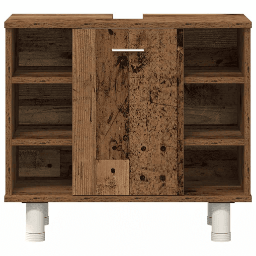 vidaXL 4 pcs conj. móveis casa banho derivados madeira madeira velha
