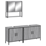 vidaXL 3 pcs Conjunto móveis casa de banho madeira proc. cinza sonoma