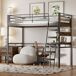 Cama alta para niños Cama alta para niños Negro/ Madera