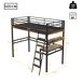 Cama alta para niños Cama alta para niños Negro/ Madera