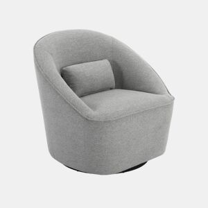 Poltrona giratória 360º com almofada, tecido, Lana, Cinza Claro, 80x73x77 cm