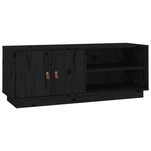 Móvel de TV - Modulo de TV - Armário de TV 105x34x40 cm madeira de pinho maciça preto