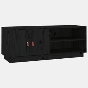 Móvel de TV - Modulo de TV - Armário de TV 105x34x40 cm madeira de pinho maciça preto
