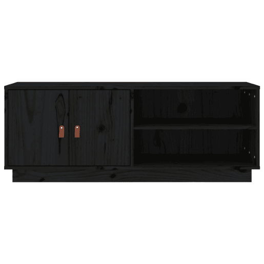 Móvel de TV - Modulo de TV - Armário de TV 105x34x40 cm madeira de pinho maciça preto