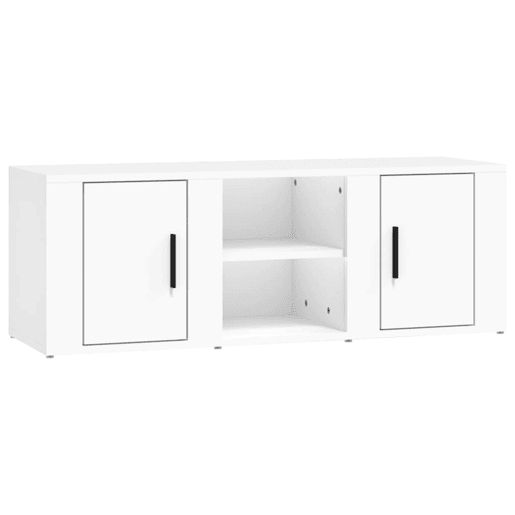 Móvel p TV, Armário de TV 100x31,5x35 cm derivados de madeira branco