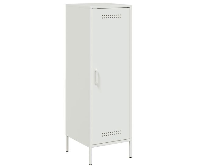 Vidaxl aparador de acero blanco 36x39x113 cm