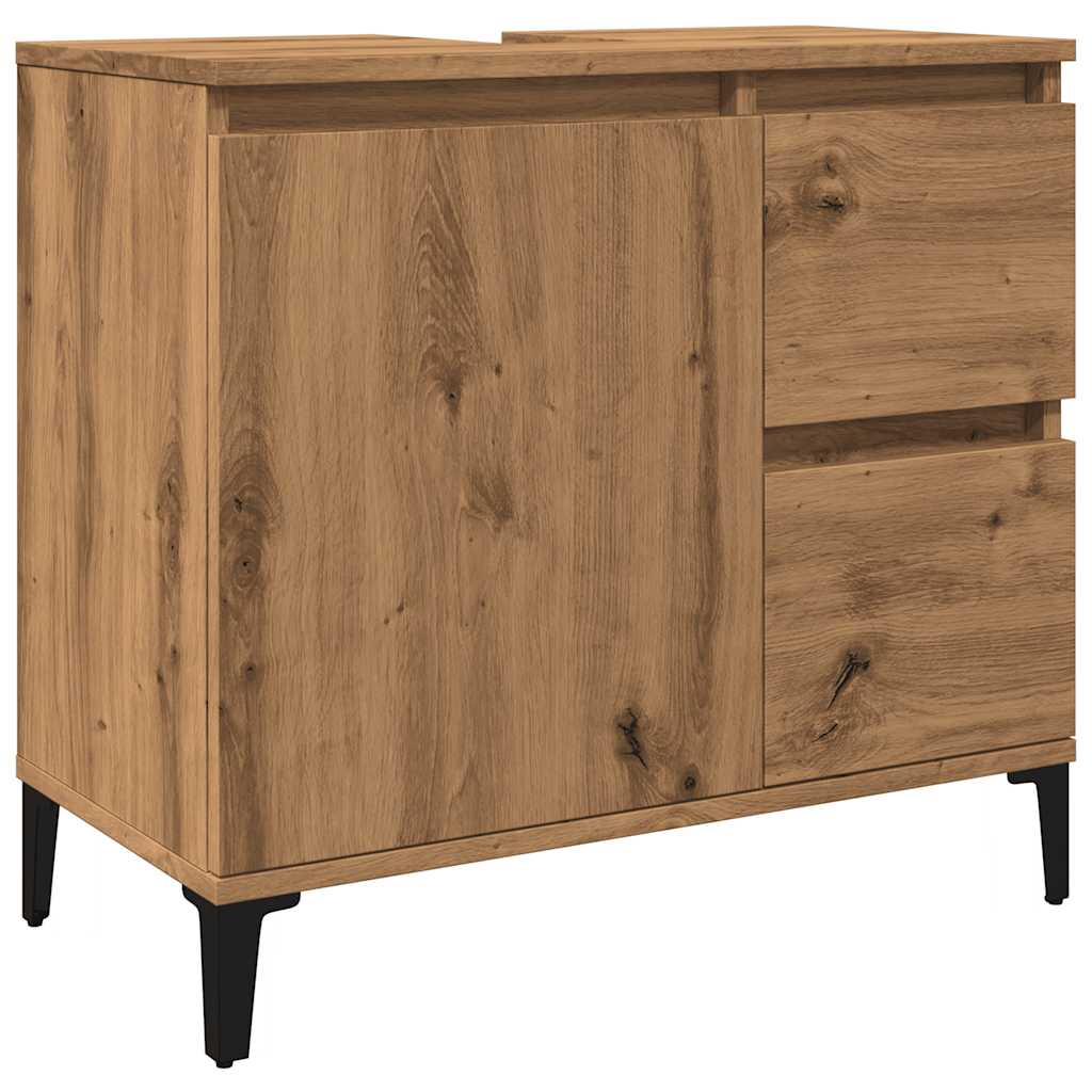 Vidaxl armario lavabo baño madera ingeniería roble artisan 65x33x60 cm