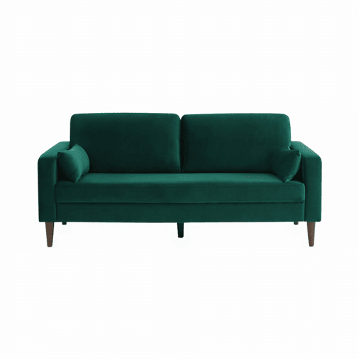 Sofá de veludo liso com pernas em madeira de hevea, 3 lugares, Bjorn veludo, Verde inglês, 180x82x70 cm Sofá de veludo liso com pernas em madeira de hevea, 3 lugares, Bjorn veludo, Verde inglês, 180x82x70 cm
