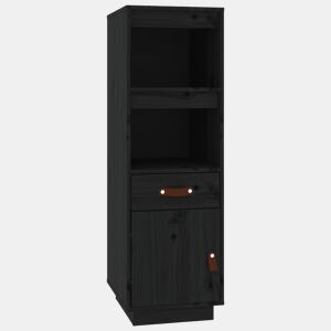 vidaXL Aparador alto 34x40x108,5 cm pinho maciço preto