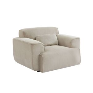 Cadeirão de bombazina em veludo canelado fino, 1 lugar, Wallas veludo cotelê, Cinza bege, 116x97x73 cm